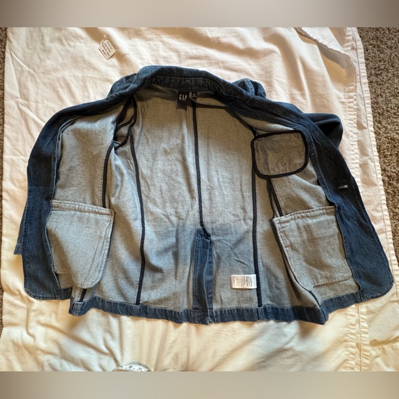 GAP Women's Denim Blazer Jacket in Indigo – Size M - Picture 5 of 12